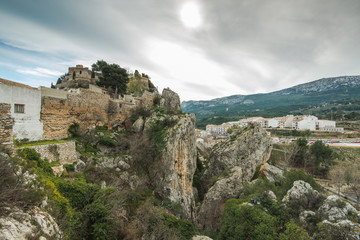 Fototapeta na wymiar Guadalest castle of San Jose in Alicante, Spain