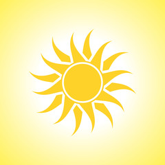 Abstract yellow sun icon. Background.