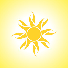 Abstract yellow sun icon. Background.