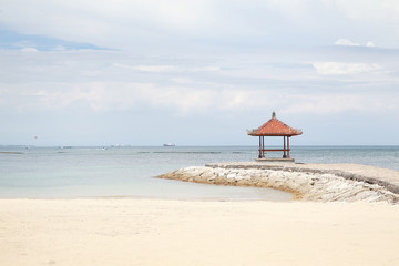 Gazebo on the beautiful tropical beach