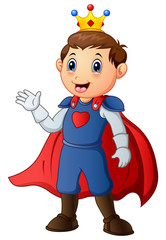 Cute boy with prince costume