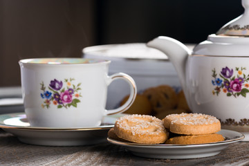 Tea with Danish butter cookies