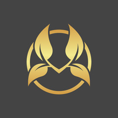 Abstract gold logo template.