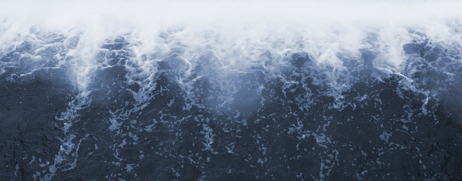 Dam to regulate the water level in the river. Falling water monochrome with strong bursts