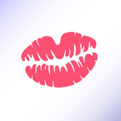 Pink lipstick kiss.