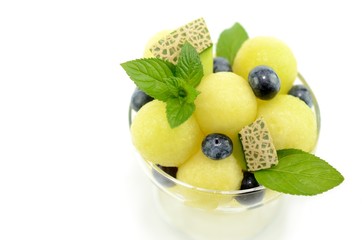 メロンとブルーベリー