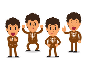 Businessman character poses set
