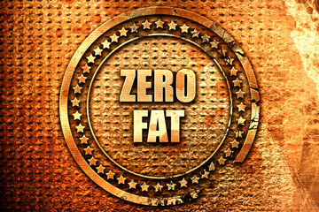zero fat, 3D rendering, text on metal