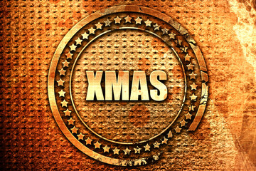 xmas, 3D rendering, text on metal