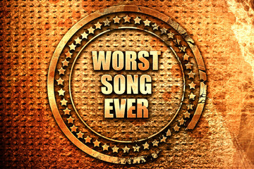 worst song ever, 3D rendering, text on metal