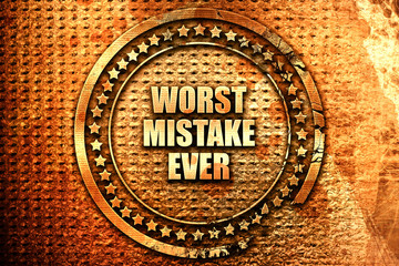 worst mistake ever, 3D rendering, text on metal
