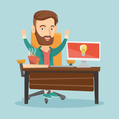 Successful business idea vector illustration.