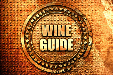 wine guide, 3D rendering, text on metal