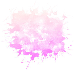 Abstract pink watercolor on white background.The color splashing on the paper.It is a hand drawn.