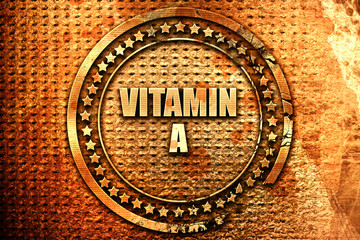 vitamin a, 3D rendering, text on metal