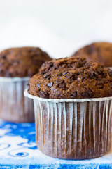 Chocolate muffin closeup