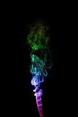 color smoke on black background
