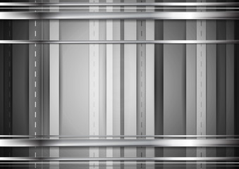 Grey tech background with silver stripes