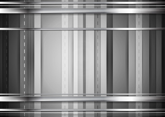 Grey tech background with silver stripes