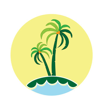 Palm trees icon logo vector