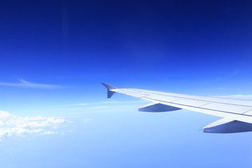 Skyline View above the Clouds from air plane