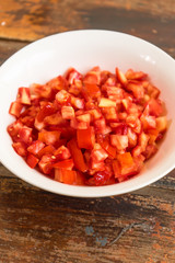 Tomates partidos en trozos, para hacer recetas