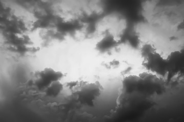 Dramatic evening sky and the formation of the storm clouds.