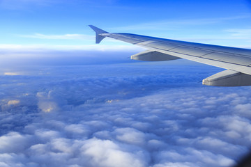 Skyline View above the Clouds from air plane