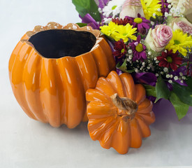 Clay Pot in the shape of a Pumpkin