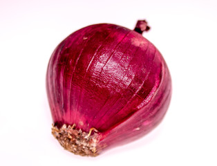  Red onion on white background