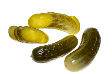 pickles on a white background