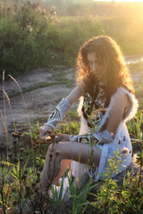 girl clothes amazon nature sunset