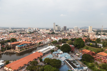 Fototapeta na wymiar Aerial view of Melaka in Malaysia