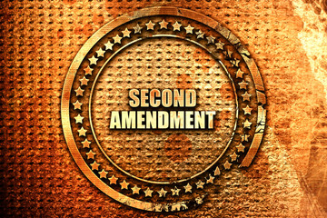 second amendment, 3D rendering, text on metal