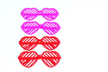 plastic glasses with heart shape for Valentine’s Day party