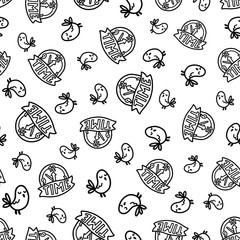 Doodles cute seamless pattern
