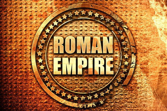 roman empire, 3D rendering, text on metal