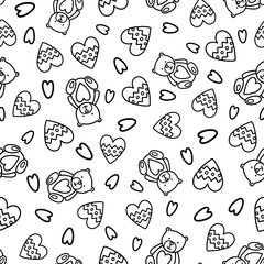 Doodles cute seamless pattern.