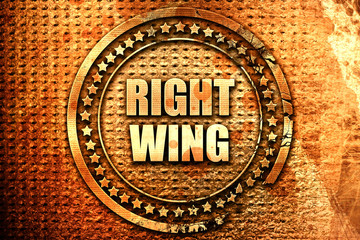 right wing, 3D rendering, text on metal