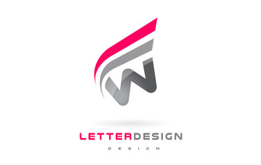 W Letter Logo Design. Futuristic Modern Lettering Concept.