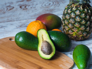 Image of a lot of diet food. Healthy and diet concept on vintage boards.