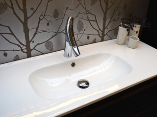 Fototapeta premium Beautiful Modern Bathroom in Luxury New Home