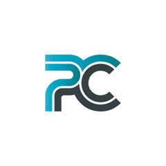 Initial Letter PC Linked Design Logo