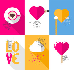 Set of vector cards: Valentine's Day