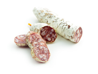 Tasty sliced salami.
