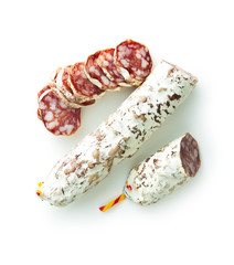 Tasty sliced salami.