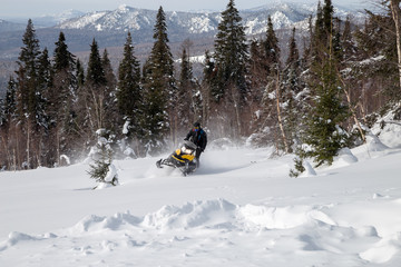 Athlete on a snowmobile.