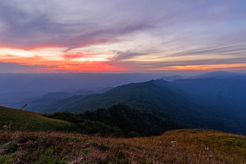 Fototapeta na wymiar Sunset at the mountain