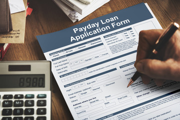 Fototapeta na wymiar Payday Loan Application Form Salary Debt Concept