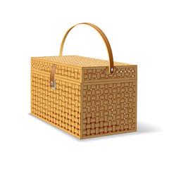 Picnic Hamper. Isolated Basket